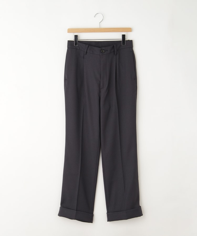 オフプライスストア(メンズ)(OFF PRICE STORE(Mens))のMR.OLIVE（ミスターオリーブ） 無地ロールアップタックパンツ チャコールグレー(018)