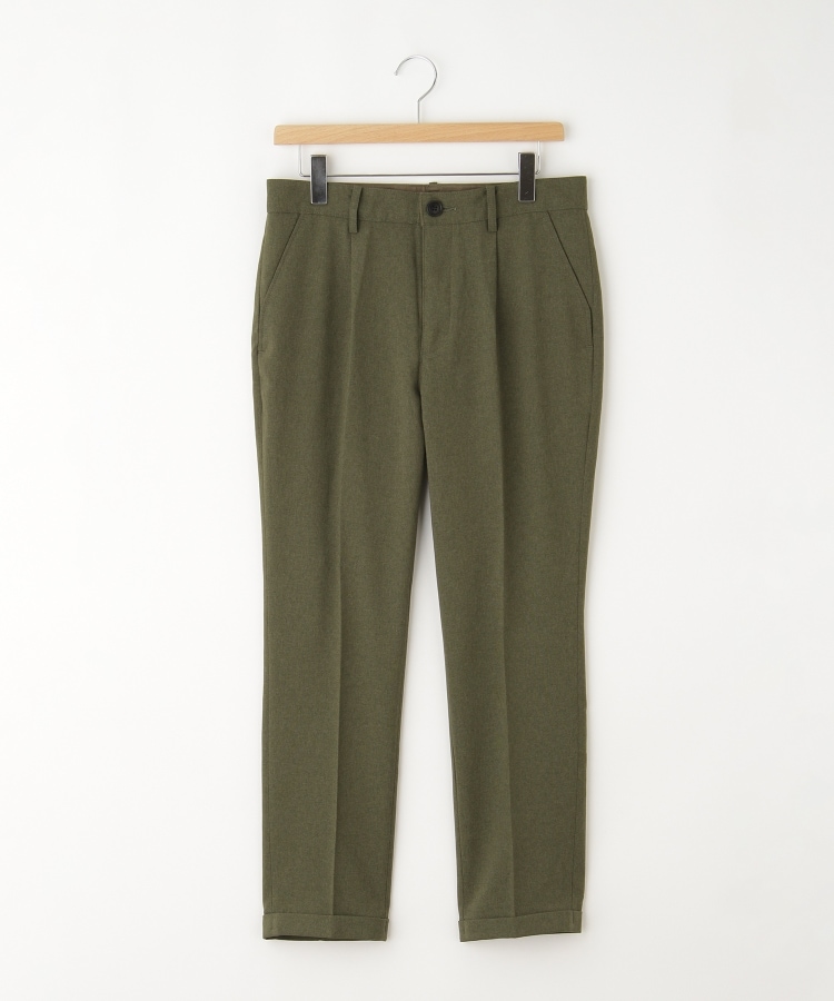 オフプライスストア(メンズ)(OFF PRICE STORE(Mens))のMR.OLIVE（ミスターオリーブ） 無地ロールアップタックパンツ オリーブグリーン(026)