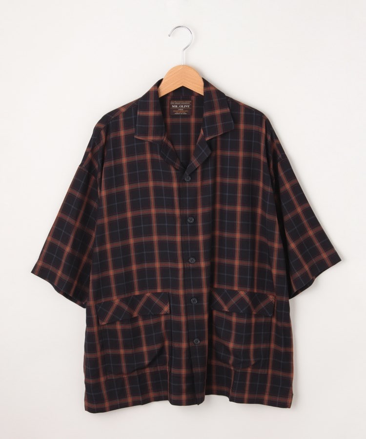 オフプライスストア(メンズ)(OFF PRICE STORE(Mens))のMR.OLIVE（ミスターオリーブ） ポケット付き開襟半袖シャツ ネイビー(999)