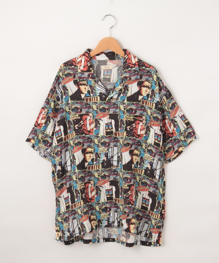オフプライスストア(メンズ)(OFF PRICE STORE(Mens))のIroquois（イロコイ） アメコミ風プリント半袖シャツ ブラック×レッド(999)