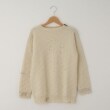オフプライスストア(メンズ)(OFF PRICE STORE(Mens))のMAISON MARGIELA(メゾン マルジェラ） ダメージ加工格子編みニット アイボリー(004)