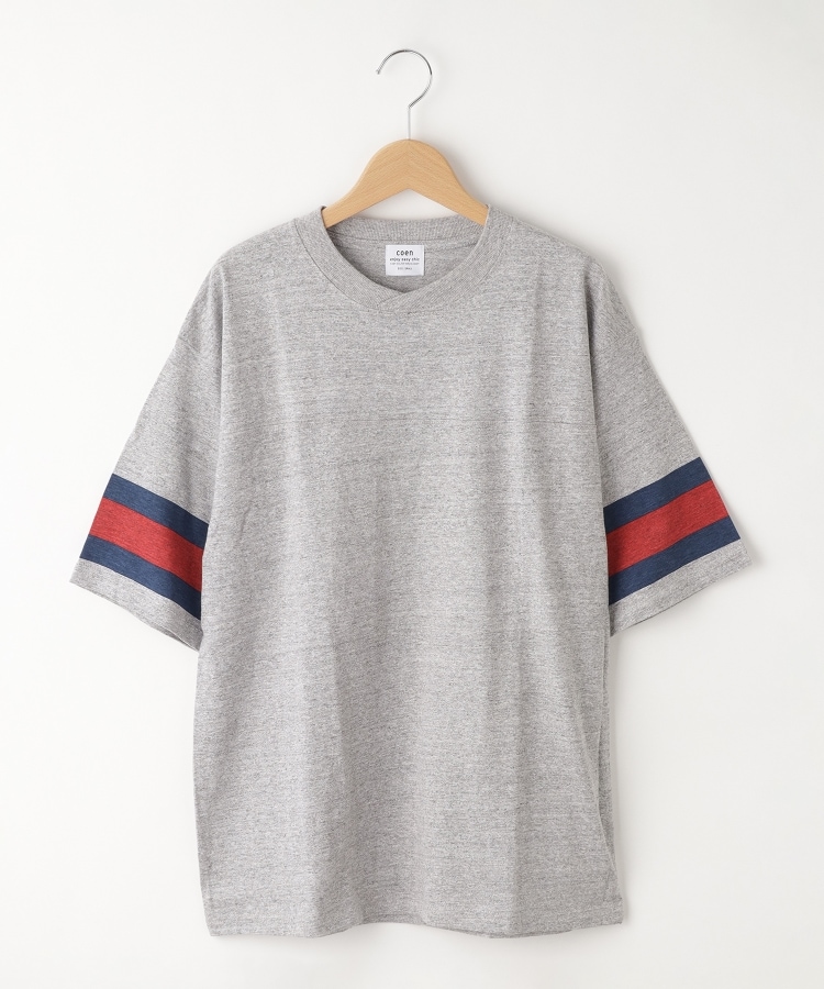 オフプライスストア(メンズ)(OFF PRICE STORE(Mens))のcoen（コーエン） フットボールソデラインTシャツ グレー(015)