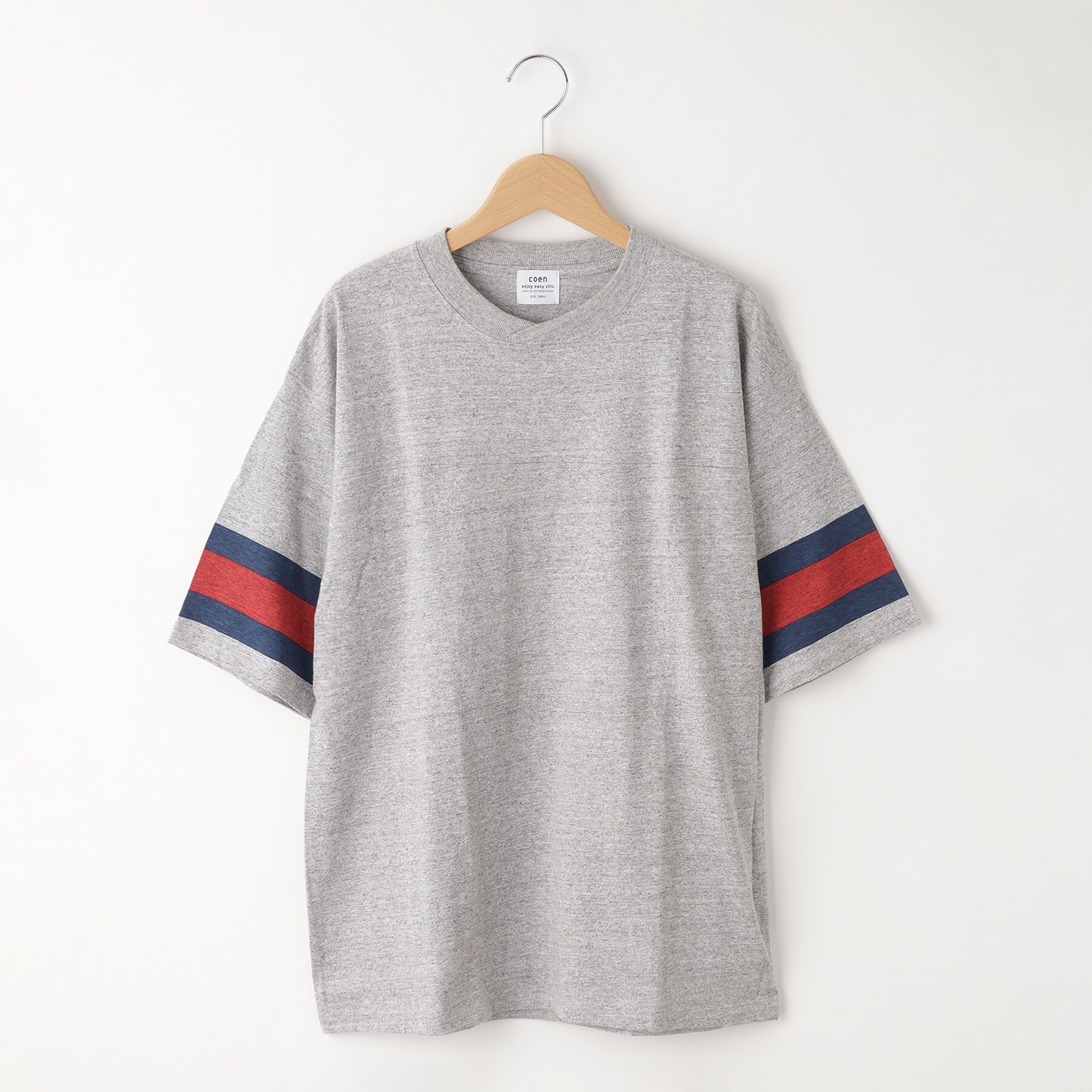 オフプライスストア(メンズ)(OFF PRICE STORE(Mens))のcoen（コーエン） フットボールソデラインTシャツ グレー(015)