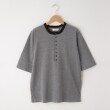 オフプライスストア(メンズ)(OFF PRICE STORE(Mens))のQUADRIFOGLIO（クワドリフォリオ） 配色テープヘンリーネック半袖シャツ ブラック(019)