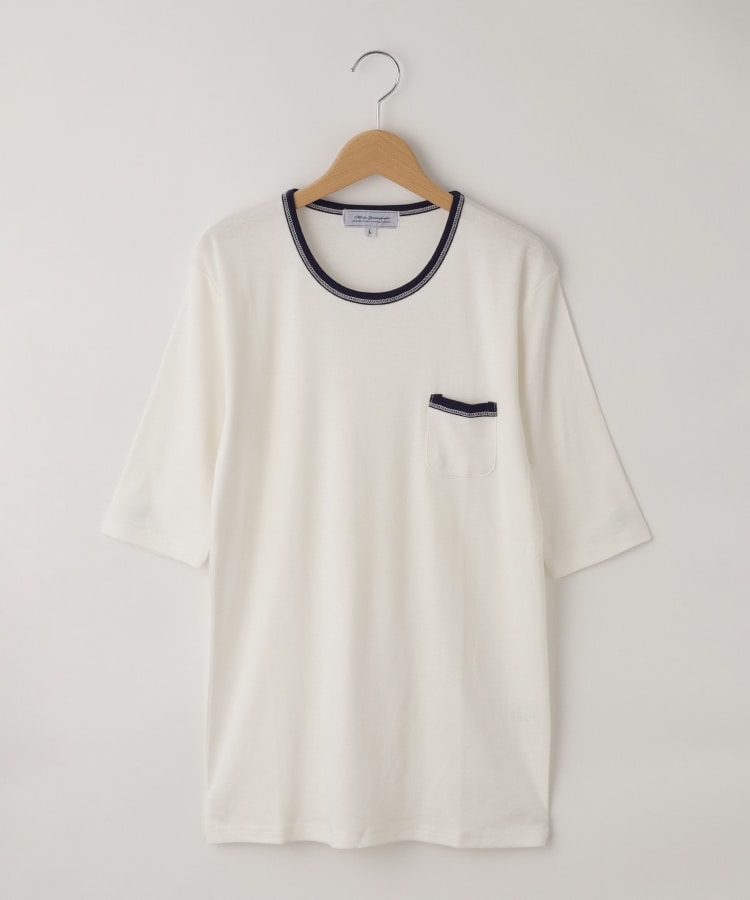 オフプライスストア(メンズ)(OFF PRICE STORE(Mens))のMIL-SPEC（ミルスペック） ポケット付き丸首配色パイピングTシャツ ホワイト(001)