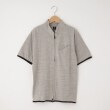オフプライスストア(メンズ)(OFF PRICE STORE(Mens))のMIL-SPEC（ミルスペック） ポケット付き配色パイピングジップ半袖シャツ（杢柄） ブラック(019)