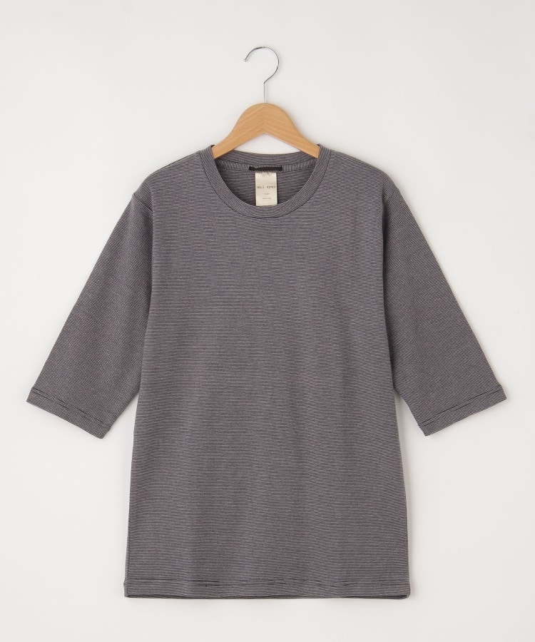 オフプライスストア(メンズ)(OFF PRICE STORE(Mens))のMIL-SPEC（ミルスペック） 丸首ボーダー5分袖Tシャツ チャコールグレー(013)