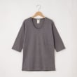 オフプライスストア(メンズ)(OFF PRICE STORE(Mens))のMIL-SPEC（ミルスペック） Uネックボーダー5分袖Tシャツ チャコールグレー(013)