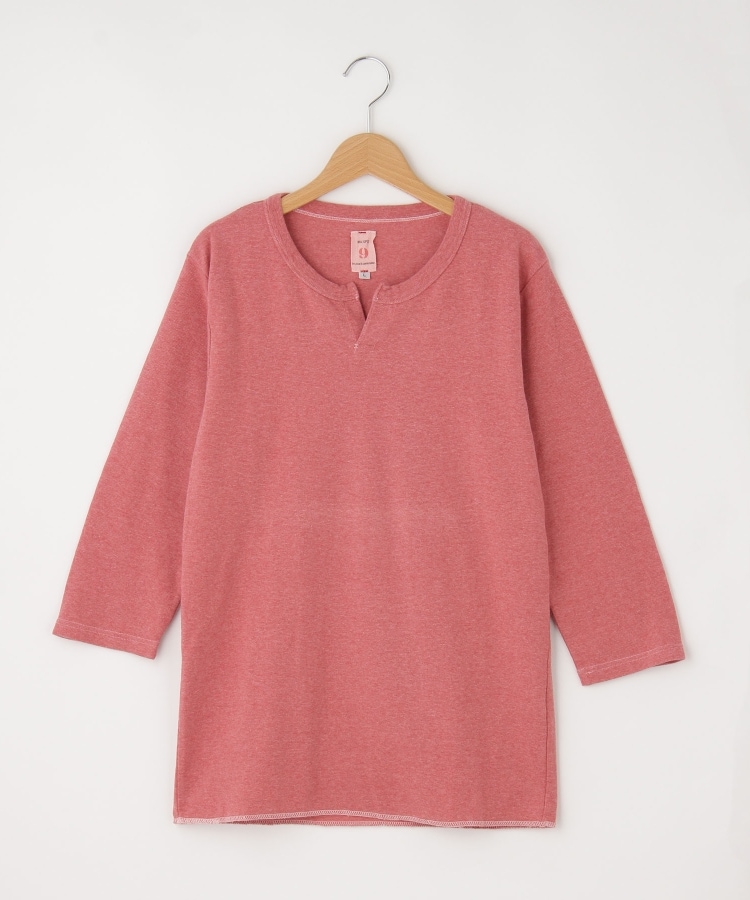 オフプライスストア(メンズ)(OFF PRICE STORE(Mens))のMIL-SPEC（ミルスペック） スキッパー杢柄7分袖シャツ レッド(063)