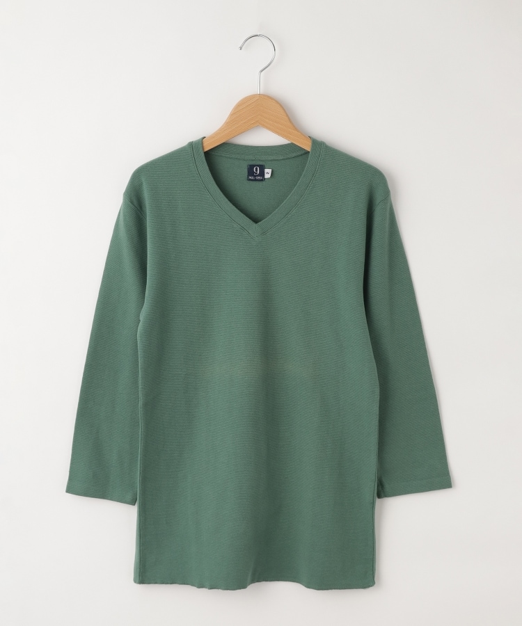 オフプライスストア(メンズ)(OFF PRICE STORE(Mens))のMIL-SPEC（ミルスペック） Vネック8分袖シャツ グリーン(027)