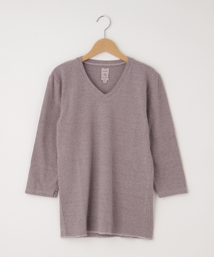 オフプライスストア(メンズ)(OFF PRICE STORE(Mens))のMIL-SPEC（ミルスペック） 杢柄Vネック8分袖Tシャツ パープル(081)