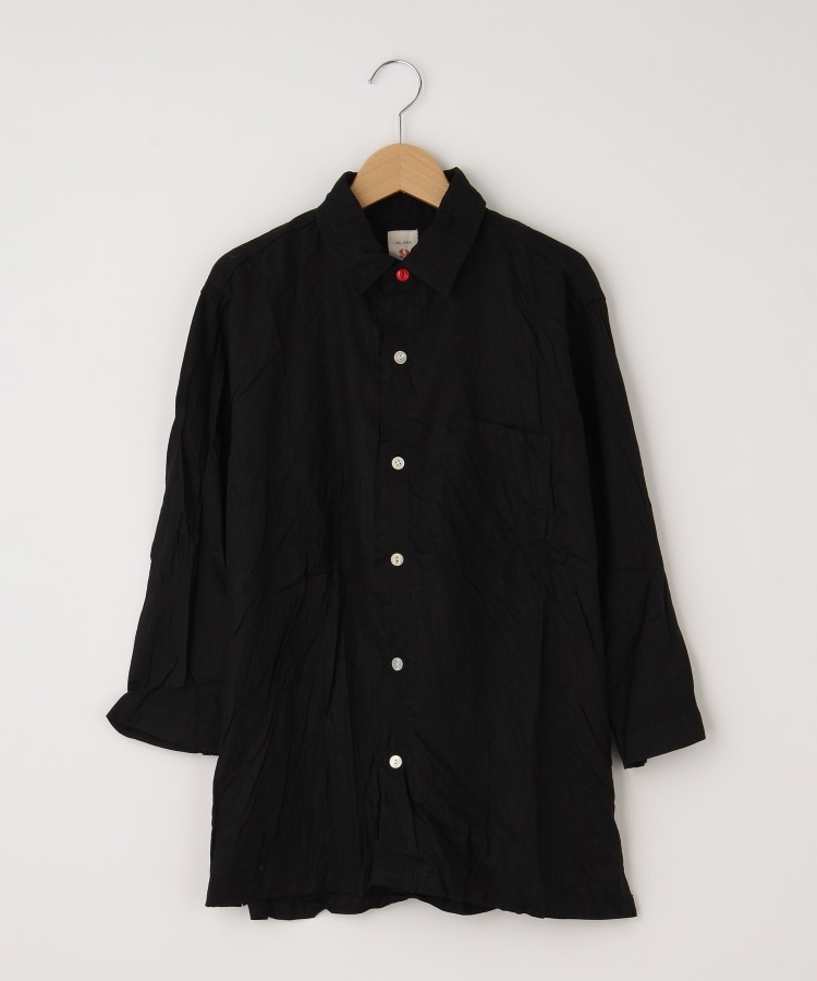オフプライスストア(メンズ)(OFF PRICE STORE(Mens))のMIL-SPEC（ミルスペック） シワ加工7分袖シャツ ブラック(019)