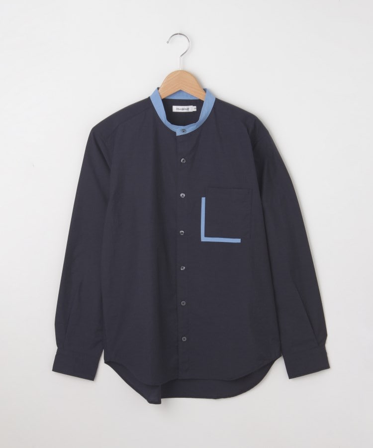 オフプライスストア(メンズ)(OFF PRICE STORE(Mens))のcharee braver（チャーリーブレイバー） 配色バンドカラーシャツ ブルー(093)