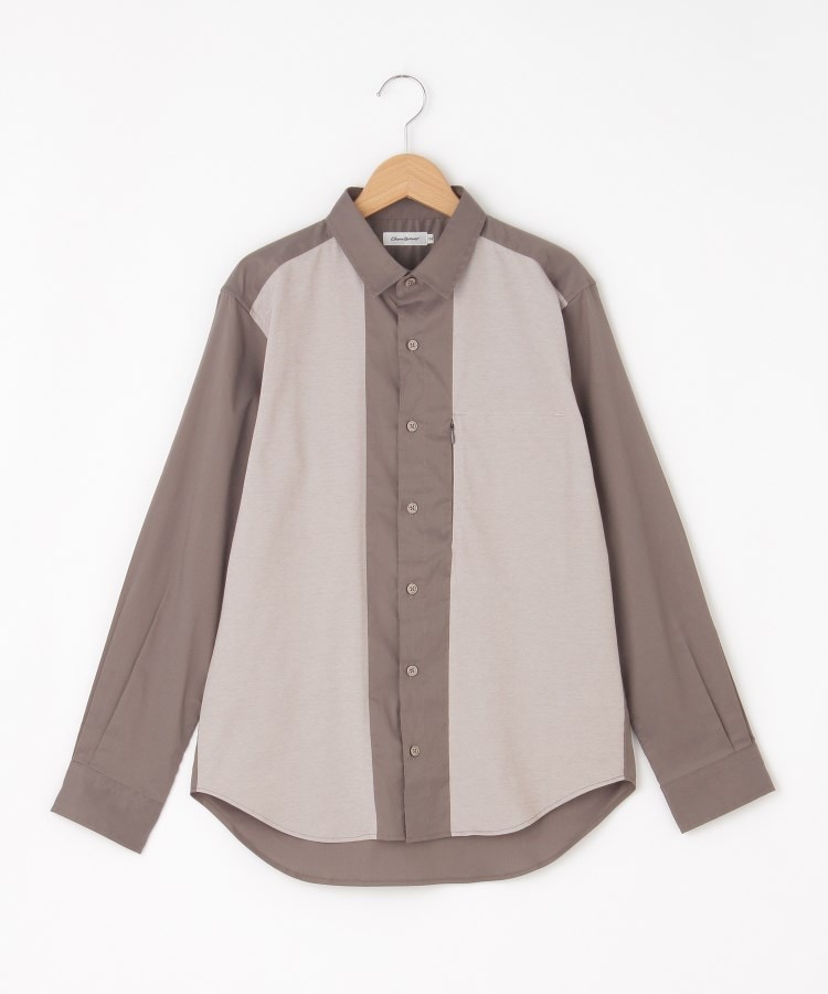 オフプライスストア(メンズ)(OFF PRICE STORE(Mens))のcharee braver（チャーリーブレイバー） 生地切替シャツ グレージュ(012)