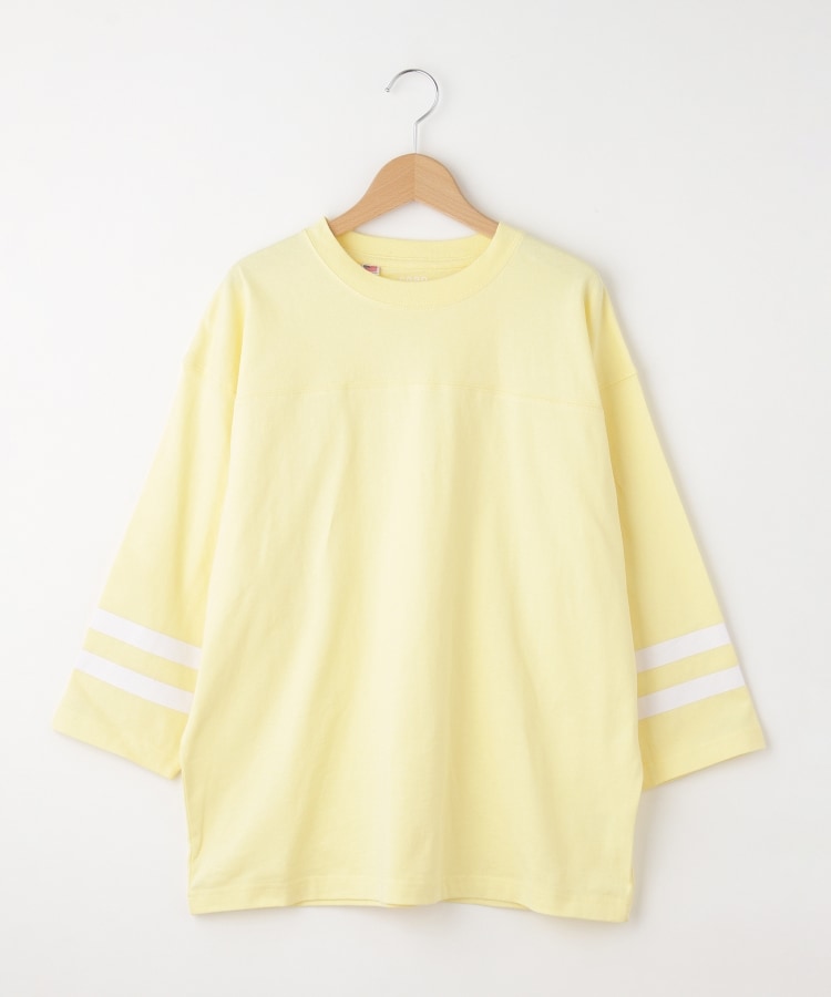 オフプライスストア(メンズ)(OFF PRICE STORE(Mens))のcoen（コーエン） USAコットン フットボールライン7分袖カットソー イエロー(032)