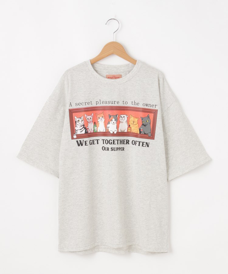 オフプライスストア(メンズ)(OFF PRICE STORE(Mens))のCORISCO（コリスコ） キャットプリントTシャツ オートミール(052)