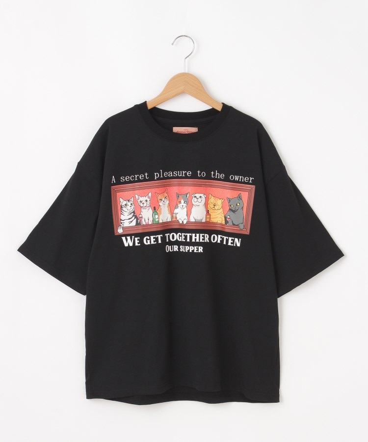 オフプライスストア(メンズ)(OFF PRICE STORE(Mens))のCORISCO（コリスコ） キャットプリントTシャツ ブラック(019)