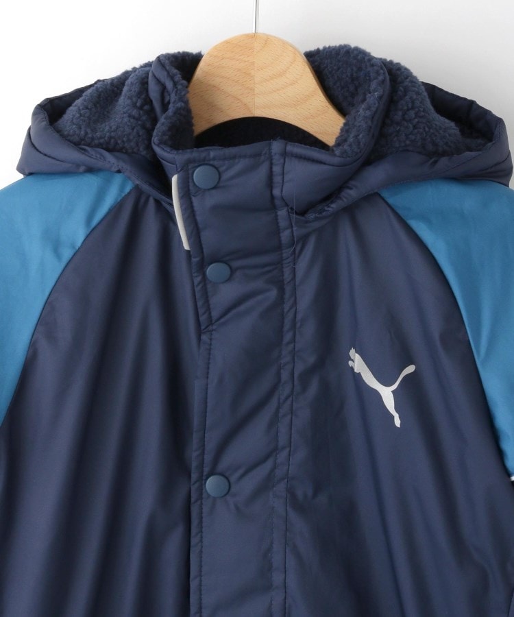 PUMA ネイビーバイカラーベンチコート(フーデットコート PUMA ネイビーバイカラーベンチコート(フーデットコート