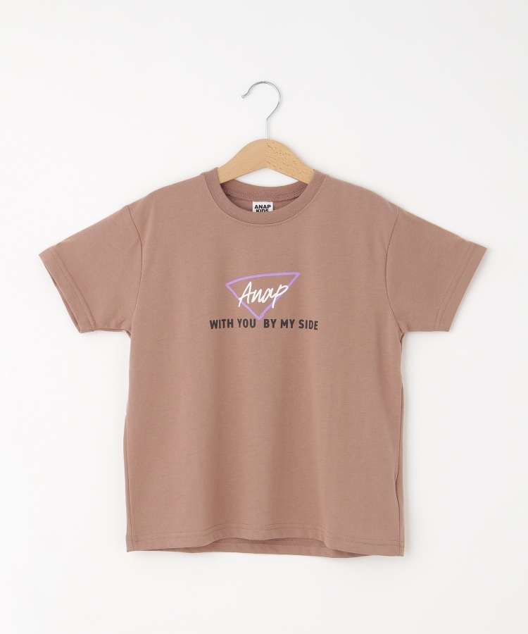 オフプライスストア(キッズ)(OFF PRICE STORE(Kids))のANAP KIDS（アナップキッズ） 手書き風ロゴプリントTシャツ ブラウン(042)