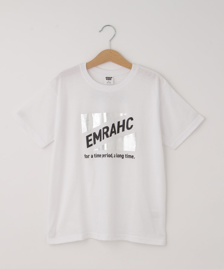 オフプライスストア(キッズ)(OFF PRICE STORE(Kids))のANAP KIDS（アナップキッズ） シルバーデザインロゴTシャツ ホワイト(002)