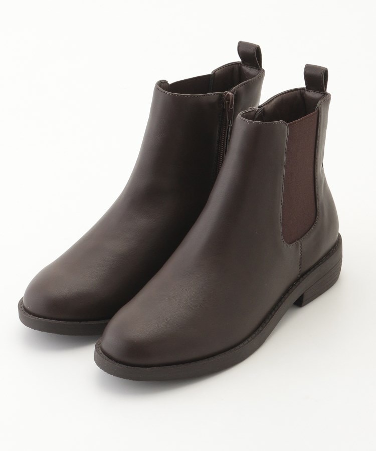 オフプライスストア(ファッショングッズ)(OFF PRICE STORE(Fashion Goods))のMUUM (ムーム） レザー調ジップショートブーツ ブラウン(044)