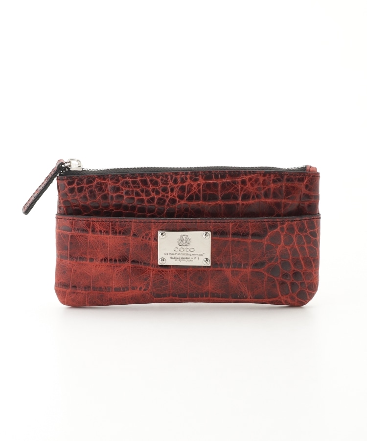 オフプライスストア(ファッショングッズ)(OFF PRICE STORE(Fashion Goods))のcoto（コト） 型押しジップ財布 レッド(062)