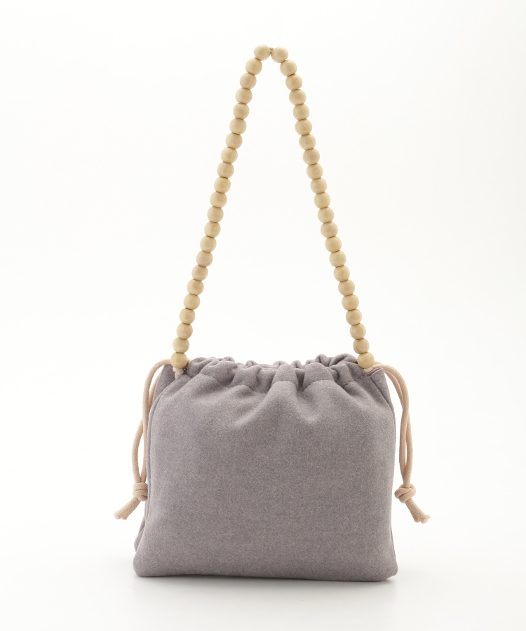 オフプライスストア(ファッショングッズ)(OFF PRICE STORE(Fashion Goods))のEarth Made （アースメイド） ウッドビーズフェルトハンドバッグ パープル(081)