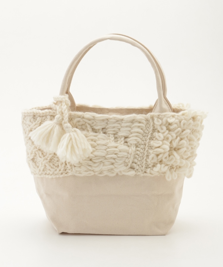 オフプライスストア(ファッショングッズ)(OFF PRICE STORE(Fashion Goods))のEarth Made （アースメイド） キャンバス地＆毛糸コンビハンドバッグ1