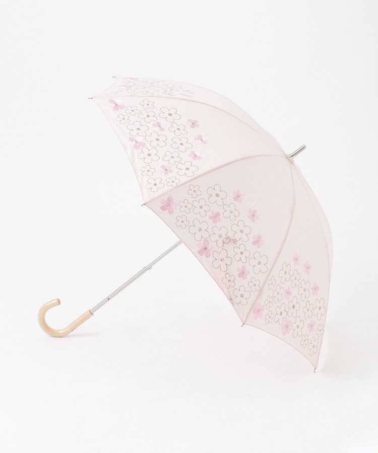 オフプライスストア(ファッショングッズ)(OFF PRICE STORE(Fashion Goods))のスギタ フラワー刺しゅう晴雨兼用傘 ピンク(072)