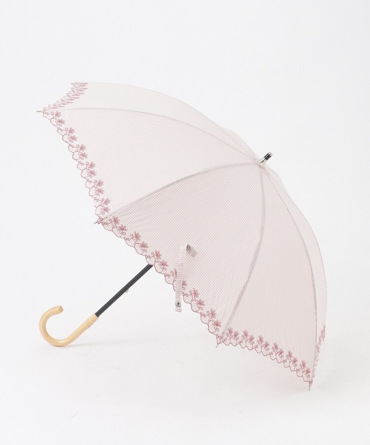オフプライスストア(ファッショングッズ)(OFF PRICE STORE(Fashion Goods))のスギタ フラワー刺しゅうストライプ晴雨兼用傘1