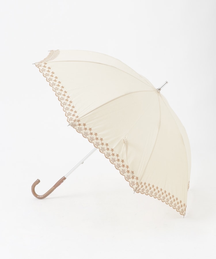 オフプライスストア(ファッショングッズ)(OFF PRICE STORE(Fashion Goods))のスギタ フラワー刺しゅう晴雨兼用傘 ベージュ(052)