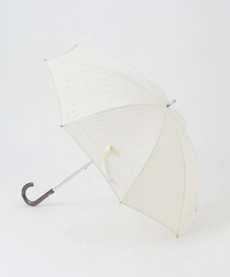 オフプライスストア(ファッショングッズ)(OFF PRICE STORE(Fashion Goods))のスギタ 花柄刺しゅう晴雨兼用傘 ホワイト(001)