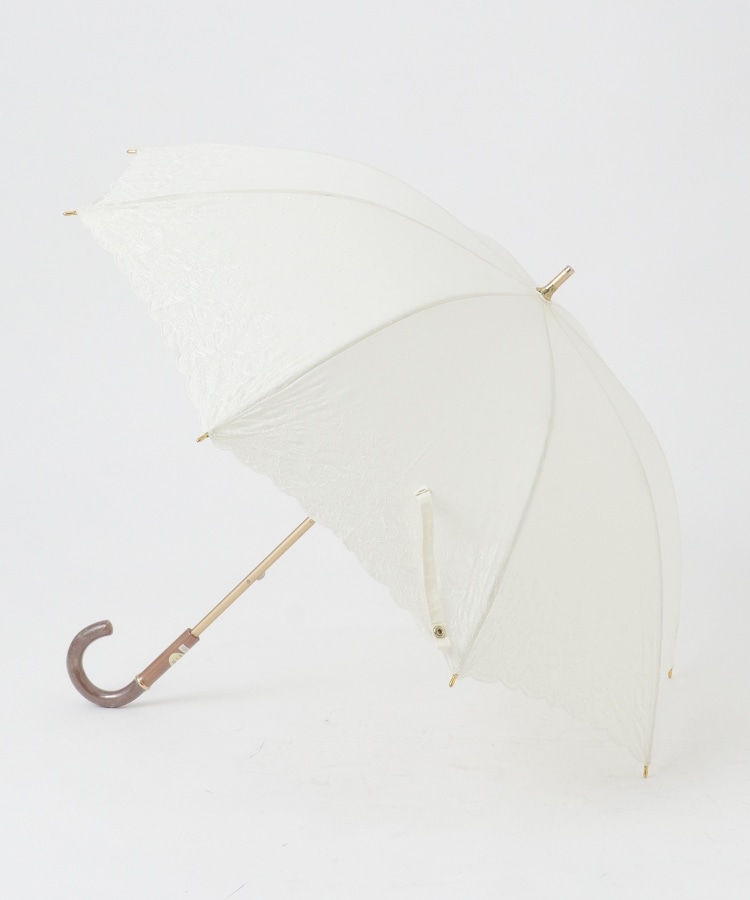 オフプライスストア(ファッショングッズ)(OFF PRICE STORE(Fashion Goods))のスギタ スクエア柄刺しゅう晴雨兼用傘 ホワイト(002)