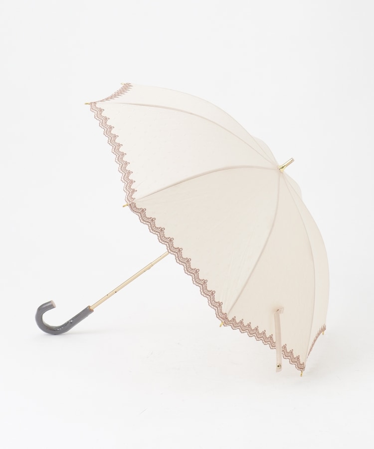 オフプライスストア(ファッショングッズ)(OFF PRICE STORE(Fashion Goods))のスギタ スクエア柄刺しゅう晴雨兼用傘 ベージュ(052)