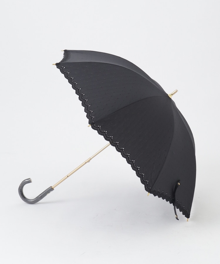 オフプライスストア(ファッショングッズ)(OFF PRICE STORE(Fashion Goods))のスギタ スクエア柄刺しゅう晴雨兼用傘 ブラック(019)