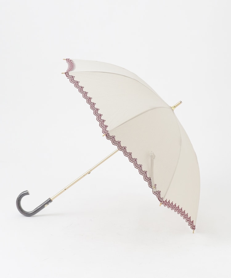 オフプライスストア(ファッショングッズ)(OFF PRICE STORE(Fashion Goods))のスギタ ヘンリボーン柄配色刺しゅう晴雨兼用傘 ベージュ(052)