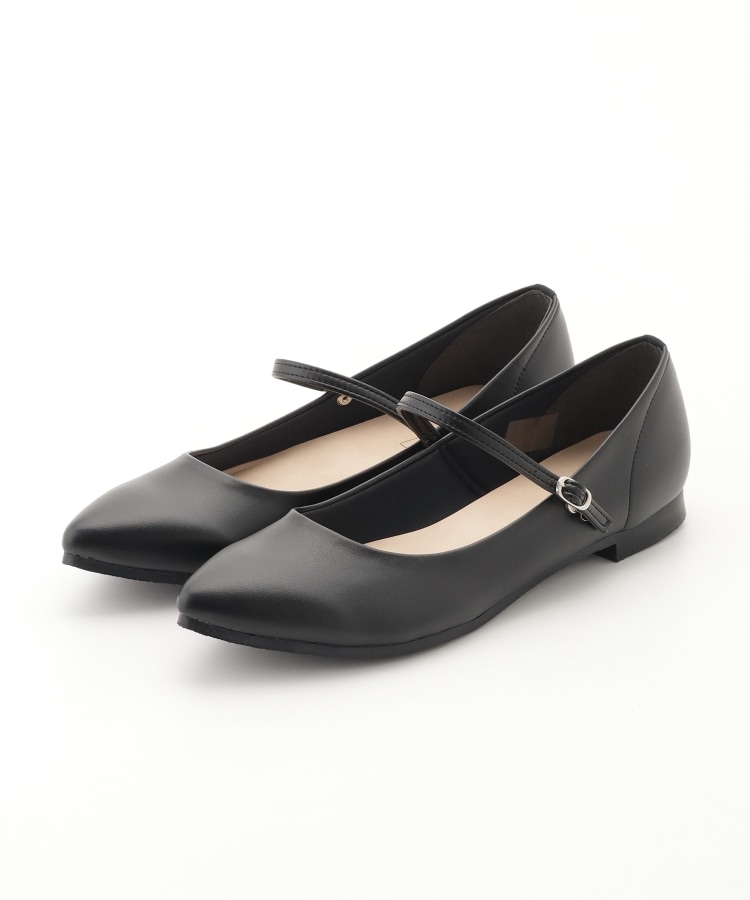 オフプライスストア(ファッショングッズ)(OFF PRICE STORE(Fashion Goods))のｎｏｙａｕ（ノヤウ） ストラップフラットパンプス ブラック(019)