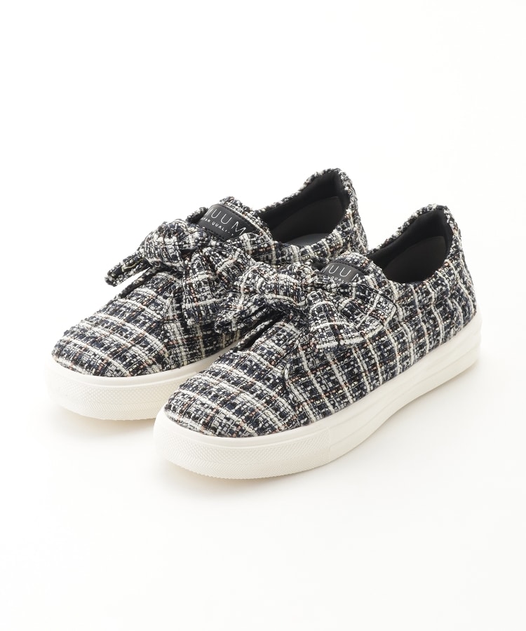 オフプライスストア(ファッショングッズ)(OFF PRICE STORE(Fashion Goods))のMUUM (ムーム） リボンモチーフスニーカー【SALE/カジュアル/デイリー/トレンド/きれいめカジュアル/スポーティースタイル】 ブラック(018)