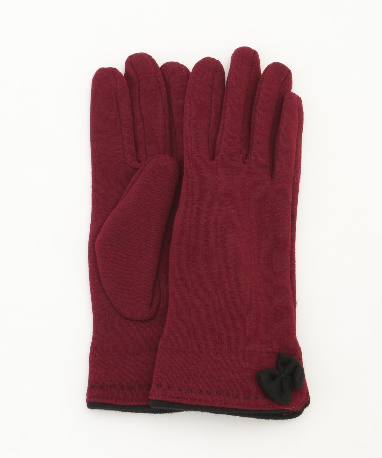 オフプライスストア(ファッショングッズ)(OFF PRICE STORE(Fashion Goods))のトモクニ リボンモチーフ手袋 レッド(063)