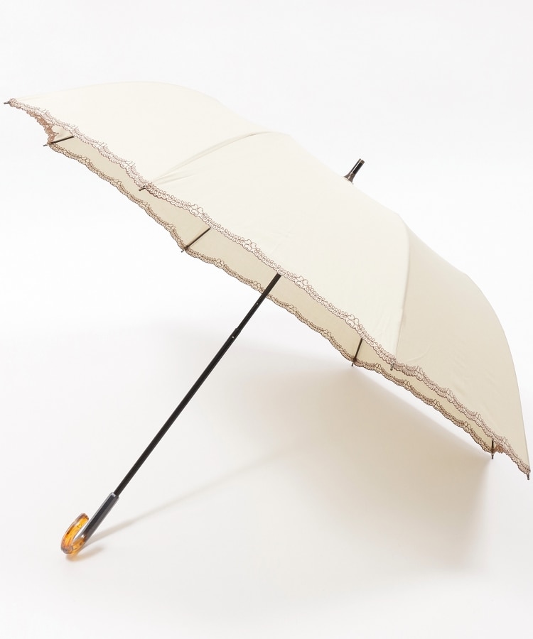 オフプライスストア(ファッショングッズ)(OFF PRICE STORE(Fashion Goods))のスギタ 裾クローバー刺しゅうショートワイド傘 ベージュ(052)