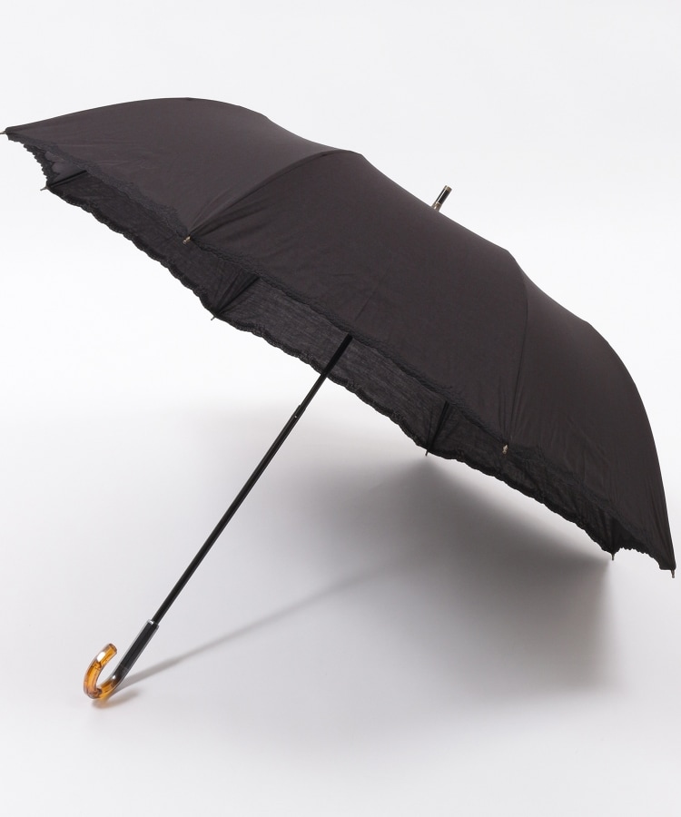 オフプライスストア(ファッショングッズ)(OFF PRICE STORE(Fashion Goods))のスギタ 裾クローバー刺しゅうショートワイド傘 ブラック(019)