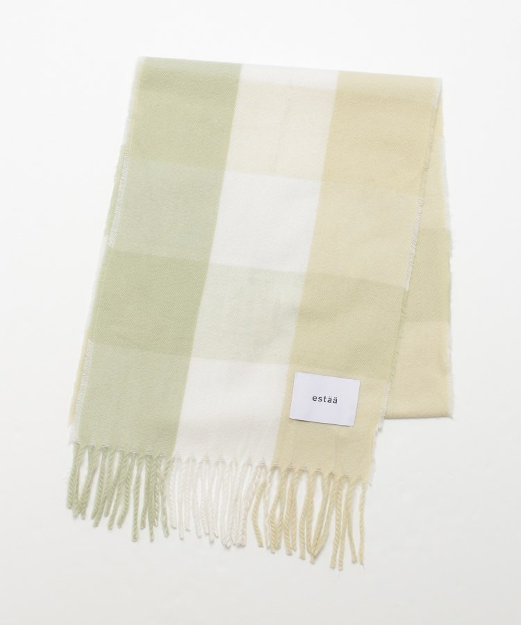 オフプライスストア(ファッショングッズ)(OFF PRICE STORE(Fashion Goods))のestaa（エスタ） チェック柄とろーりストール グリーン(025)