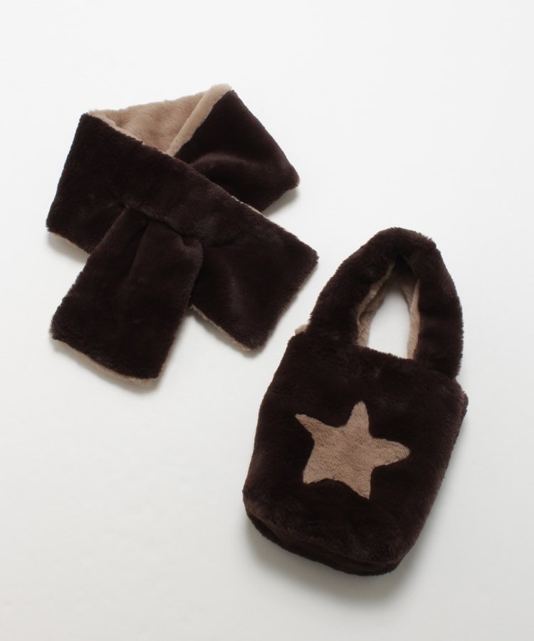 オフプライスストア(ファッショングッズ)(OFF PRICE STORE(Fashion Goods))のestaa（エスタ） 星柄バッグ＆マフラー ブラウン(045)