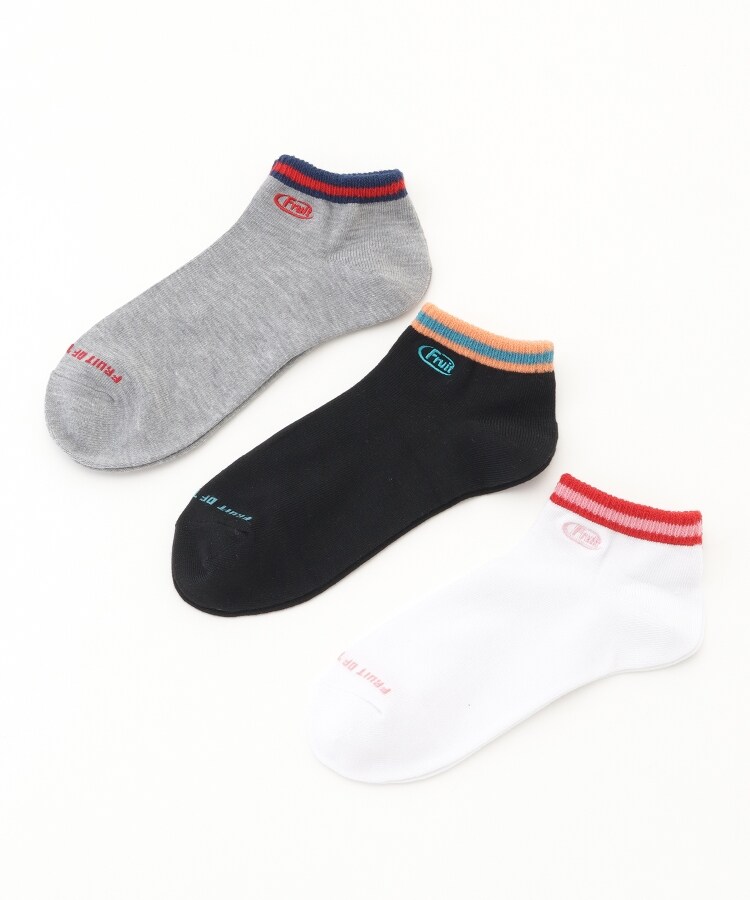 オフプライスストア(ファッショングッズ)(OFF PRICE STORE(Fashion Goods))のFRUIT OF THE LOOM（フルーツ オブ ザ ルーム） 3PAIR　フルーツロゴ刺繍アンクルソックス1
