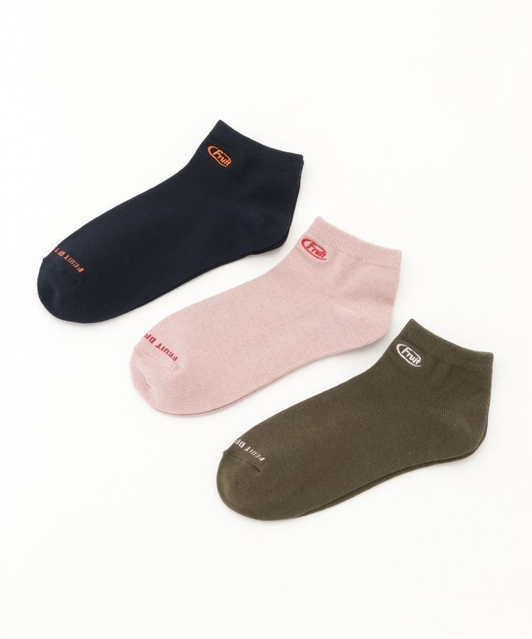 オフプライスストア(ファッショングッズ)(OFF PRICE STORE(Fashion Goods))のFRUIT OF THE LOOM（フルーツ オブ ザ ルーム） 3PAIR　フルーツロゴ刺繍アンクルソックス ミックス(999)