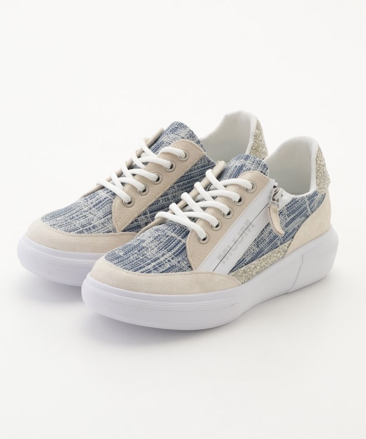オフプライスストア(ファッショングッズ)(OFF PRICE STORE(Fashion Goods))のMUUM (ムーム） サイドジップ厚底スニーカー ブルー(091)