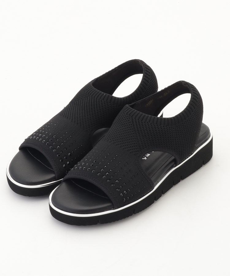 オフプライスストア(ファッショングッズ)(OFF PRICE STORE(Fashion Goods))のcava cava（サヴァサヴァ） ストーン付きサンダル【SALE/セール/オフプライス/カジュアル/デイリー/トレンド】 ブラック(019)
