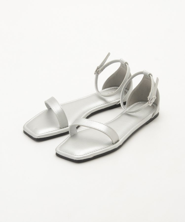 オフプライスストア(ファッショングッズ)(OFF PRICE STORE(Fashion Goods))のcoen（コーエン） アンクルストラップフラットサンダル【SALE/セール/カジュアル/デイリー/トレンド】 シルバー(006)