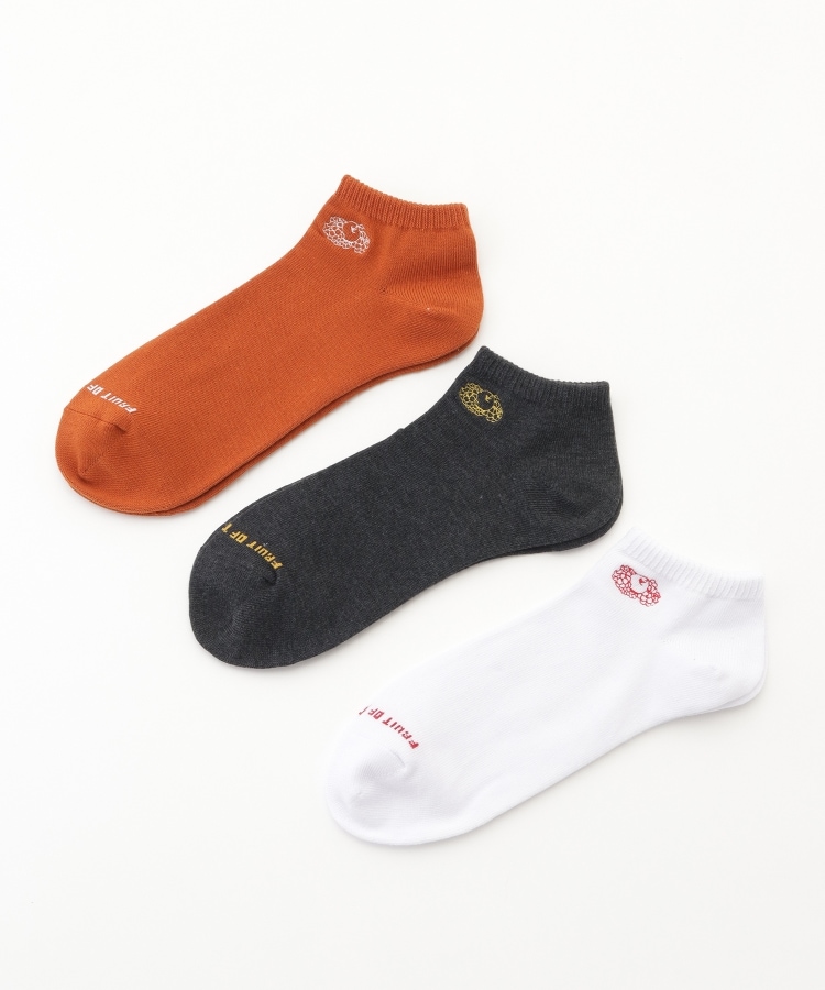 オフプライスストア(ファッショングッズ)(OFF PRICE STORE(Fashion Goods))のFRUIT OF THE LOOM（フルーツ オブ ザ ルーム） 3PAIR　フルーツロゴ刺繍アンクルソックス ミックス(999)