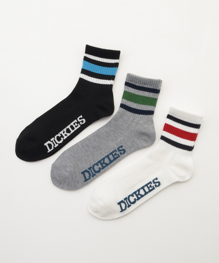 オフプライスストア(ファッショングッズ)(OFF PRICE STORE(Fashion Goods))のDickies（ディッキーズ） 3PAIRS　PACK　ボーダークオーターソックス ミックス(999)